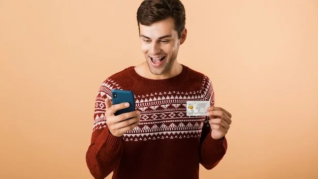 Portrait a happy young man dressed in sweater